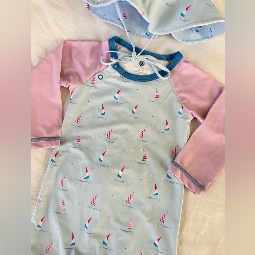 Sailboat Rashguard Romper & Bucket Hat - Baby - Picture 2 of 5